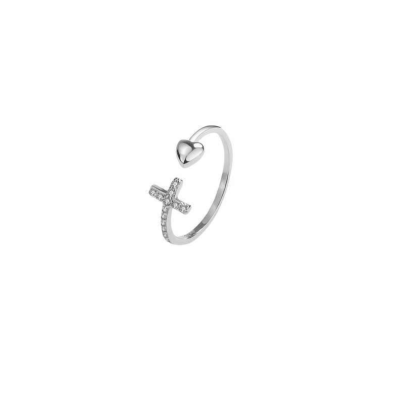 Cross-Shaped Heart Adjustable Open Finger Jewelry, Elegant Gift
